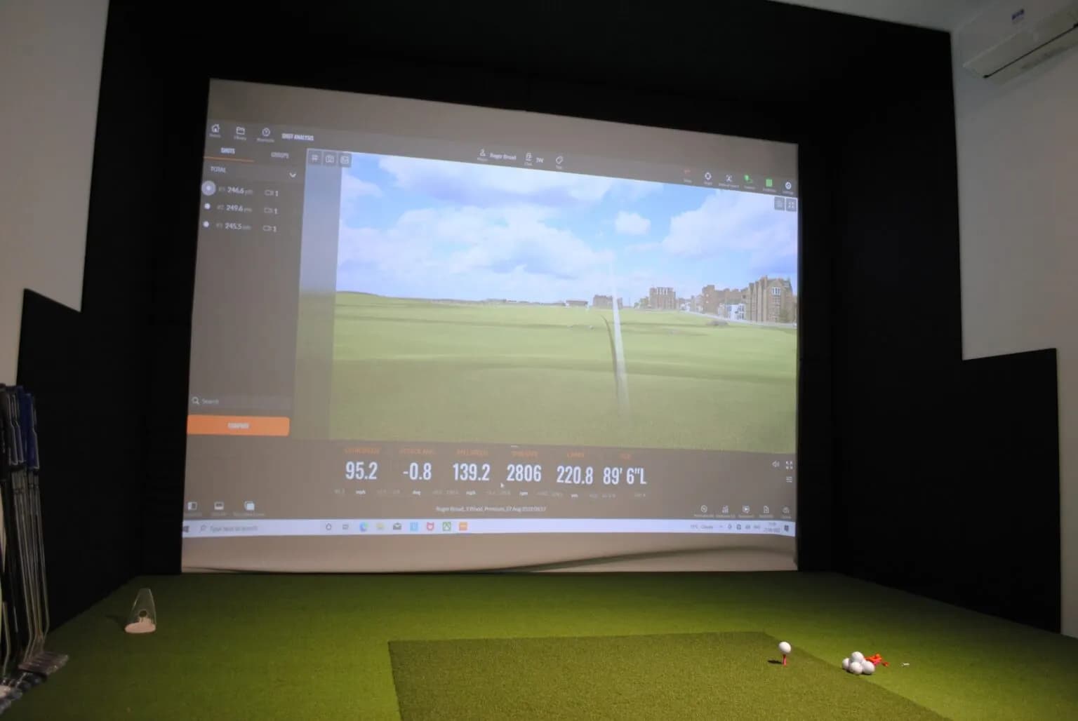 The Trackman swing room at Stocksbridge Golf Club